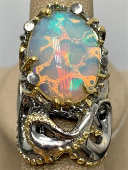 *Кольцо р.18,5 Опал Эфиопия АРТ 49352 (ВЕС 22,34 Г) - фото 214643