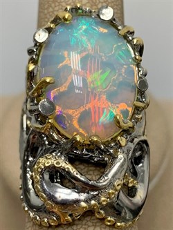 *Кольцо р.18,5 Опал Эфиопия АРТ 49352 (ВЕС 22,34 Г) - фото 214644