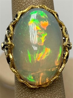 *Кольцо р.18,5 Опал Эфиопия АРТ 52952 (ВЕС 19,31 Г) - фото 214661