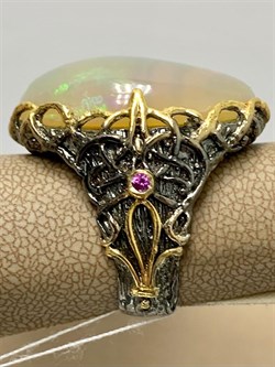 *Кольцо р.18,5 Опал Эфиопия АРТ 52952 (ВЕС 19,31 Г) - фото 214663