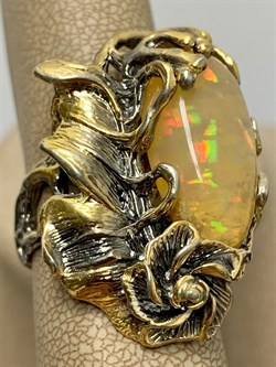 *Кольцо р.18,5 Опал Эфиопия АРТ 54017 (ВЕС  16,55 Г) - фото 214675