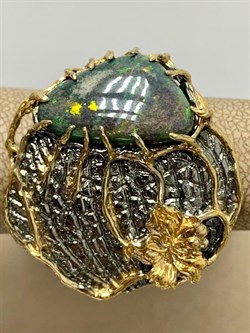 *Кольцо р.18,75 Черный Опал Австралия АРТ 36131 (ВЕС 19,34 Г) - фото 214723 *Кольцо р.18,75 Черный Опал Австралия АРТ 36131 (ВЕС 19,34 Г) - фото 214723