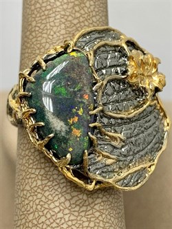 *Кольцо р.18,75 Черный Опал Австралия АРТ 36131 (ВЕС 19,34 Г) - фото 214725 *Кольцо р.18,75 Черный Опал Австралия АРТ 36131 (ВЕС 19,34 Г) - фото 214725