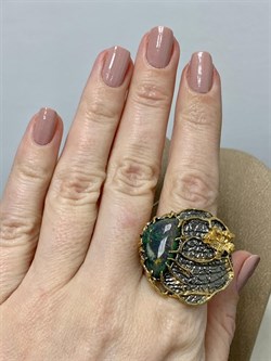 *Кольцо р.18,75 Черный Опал Австралия АРТ 36131 (ВЕС 19,34 Г) - фото 214727 *Кольцо р.18,75 Черный Опал Австралия АРТ 36131 (ВЕС 19,34 Г) - фото 214727