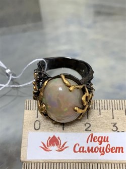 *Кольцо р.19 Опал Эфиопия АРТ 31856 (ВЕС 13,19 Г) - фото 214754