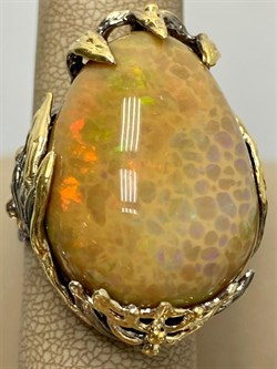 *Кольцо р.19 Опал Эфиопия АРТ 43731 (ВЕС 20,01 Г) - фото 214758