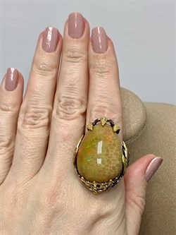 *Кольцо р.19 Опал Эфиопия АРТ 43731 (ВЕС 20,01 Г) - фото 214759