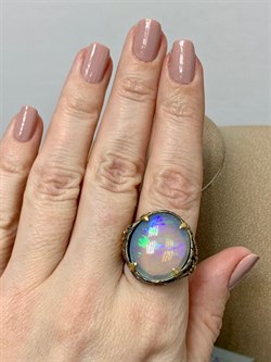 *Кольцо р.19 Опал Эфиопия АРТ 53346 (ВЕС 13,01 Г) - фото 214827