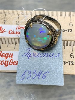 *Кольцо р.19 Опал Эфиопия АРТ 53346 (ВЕС 13,01 Г) - фото 214836