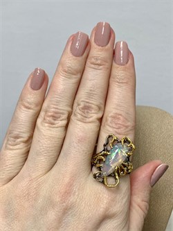 *Кольцо р.19 Опал Эфиопия АРТ 65777 (ВЕС 7,09 Г) - фото 214849