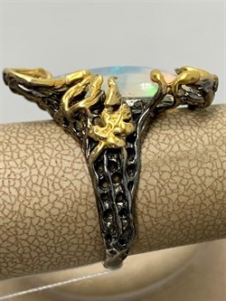 *Кольцо р.19 Опал Эфиопия АРТ 65777 (ВЕС 7,09 Г) - фото 214854