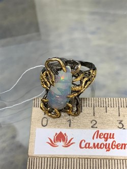 *Кольцо р.19 Опал Эфиопия АРТ 65777 (ВЕС 7,09 Г) - фото 214856