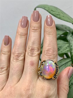 *Кольцо р.19 Опал Эфиопия АРТ 78555-15,13 (ВЕС 15,13 Г) - фото 214861