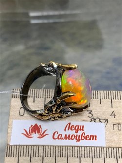 *Кольцо р.19 Опал Эфиопия АРТ 78555-15,13 (ВЕС 15,13 Г) - фото 214865