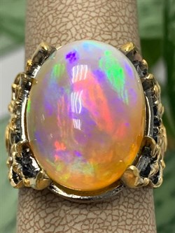 *Кольцо р.19 Опал Эфиопия АРТ 78555-15,13 (ВЕС 15,13 Г) - фото 214869