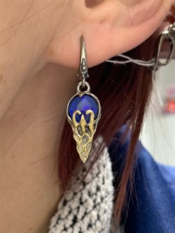 *Серьги Синий Опал Австралия АРТ 38862 ВЕС 6,75 Г - фото 215098