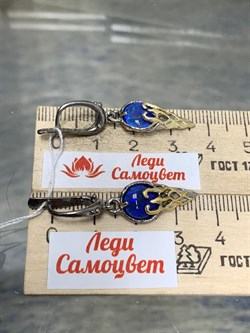 *Серьги Синий Опал Австралия АРТ 38862 ВЕС 6,75 Г - фото 215101