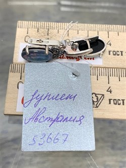 *Серьги Синий Опал Австралия Арт 53667 Вес 5,88 г - фото 215118