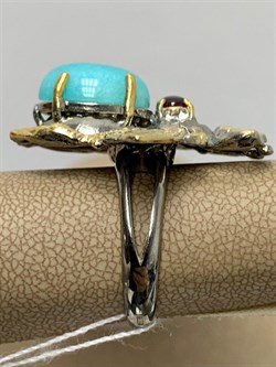 *Кольцо р.18,5 Мотылек Амазонит Перу Арт 49439 Вес 13,31 г - фото 215146 *Кольцо р.18,5 Мотылек Амазонит Перу Арт 49439 Вес 13,31 г - фото 215146