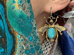 *Серьги Мотыльки Амазонит Перу Арт 49440 Вес 16,64 г - фото 215153 *Серьги Мотыльки Амазонит Перу Арт 49440 Вес 16,64 г - фото 215153