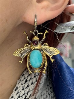 *Серьги Мотыльки Амазонит Перу Арт 49440 Вес 16,64 г - фото 215154 *Серьги Мотыльки Амазонит Перу Арт 49440 Вес 16,64 г - фото 215154