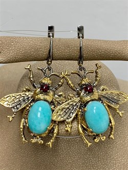 *Серьги Мотыльки Амазонит Перу Арт 49440 Вес 16,64 г - фото 215159 *Серьги Мотыльки Амазонит Перу Арт 49440 Вес 16,64 г - фото 215159