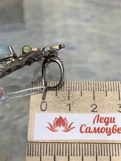 *Серьги Мотыльки Аквамарин Забайкалье Арт 49420 Вес 16,95 г - фото 215198