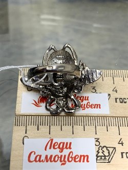 *Кольцо р.18 Мотылек Аквамарин Забайкалье Арт 49419 Вес 13,12 г - фото 215210