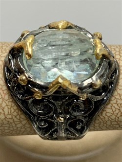 *Кольцо р.17 Аквамарин Забайкалье АРТ 49038 (ВЕС 8,21 Г) - фото 215260