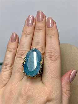 *Кольцо р.17 Аквамарин Забайкалье АРТ 53347 ВЕС 18,81 Г - фото 215267
