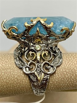 *Кольцо р.17 Аквамарин Забайкалье АРТ 53347 ВЕС 18,81 Г - фото 215274