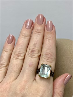 *Кольцо р.17,5 Аквамарин АРТ 59654 ВЕС 5,43 Г - фото 215289