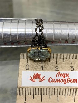 *Кольцо р.17,5 Аквамарин АРТ 59654 ВЕС 5,43 Г - фото 215291