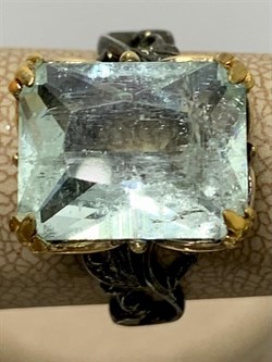 *Кольцо р.17,5 Аквамарин АРТ 59654 ВЕС 5,43 Г - фото 215292