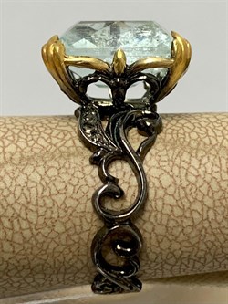 *Кольцо р.17,5 Аквамарин АРТ 59654 ВЕС 5,43 Г - фото 215293