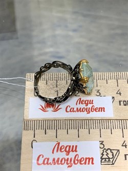 *Кольцо р.17,5 Аквамарин АРТ 59654 ВЕС 5,43 Г - фото 215296