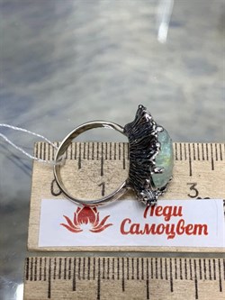 *Кольцо р.17,5 Аквамарин Забайкалье АРТ 134-065 ВЕС 6,71 Г - фото 215303