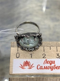 *Кольцо р.17,5 Аквамарин Забайкалье АРТ 134-065 ВЕС 6,71 Г - фото 215304