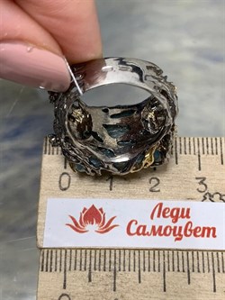 *Кольцо р.17,5 Аквамарин Забайкалье  АРТ 49462 (ВЕС 13,91 Г) - фото 215338