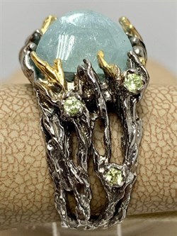 *Кольцо р.17,5 Аквамарин Забайкалье  АРТ 49462 (ВЕС 13,91 Г) - фото 215342