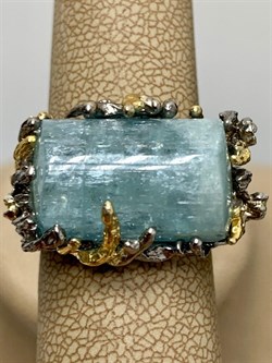 *Кольцо р.17,5 Аквамарин Забайкалье  АРТ 49462 (ВЕС 13,91 Г) - фото 215343