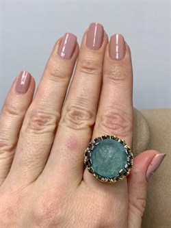 *Кольцо р.17,5 Аквамарин Забайкалье АРТ 49074 (ВЕС 12,5 Г) - фото 215371 *Кольцо р.17,5 Аквамарин Забайкалье АРТ 49074 (ВЕС 12,5 Г) - фото 215371
