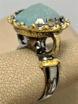 *Кольцо р.17,5 Аквамарин Забайкалье АРТ 49074 (ВЕС 12,5 Г) - фото 215377 *Кольцо р.17,5 Аквамарин Забайкалье АРТ 49074 (ВЕС 12,5 Г) - фото 215377