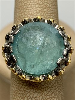 *Кольцо р.17,5 Аквамарин Забайкалье АРТ 49074 (ВЕС 12,5 Г) - фото 215381 *Кольцо р.17,5 Аквамарин Забайкалье АРТ 49074 (ВЕС 12,5 Г) - фото 215381