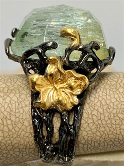 *Кольцо р.17,75 Аквамарин Забайкалье АРТ 38178 (ВЕС 16,29 Г) - фото 215395