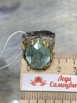 *Кольцо р.18 Аквамарин Забайкалье АРТ 49123 (ВЕС 13,62 Г) - фото 215424