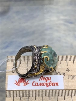 *Кольцо р.18 Аквамарин Забайкалье АРТ 49123 (ВЕС 13,62 Г) - фото 215425