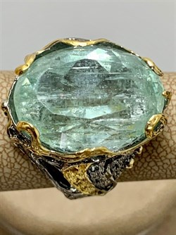 *Кольцо р.18 Аквамарин Забайкалье АРТ 49123 (ВЕС 13,62 Г) - фото 215427