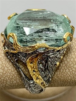 *Кольцо р.18 Аквамарин Забайкалье АРТ 49123 (ВЕС 13,62 Г) - фото 215428