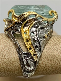 *Кольцо р.18 Аквамарин Забайкалье АРТ 49123 (ВЕС 13,62 Г) - фото 215429